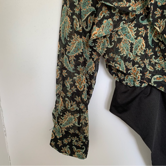 ZARA PAISLEY GREEN LONG SLEEVED BODYSUIT - Picture 8 of 10